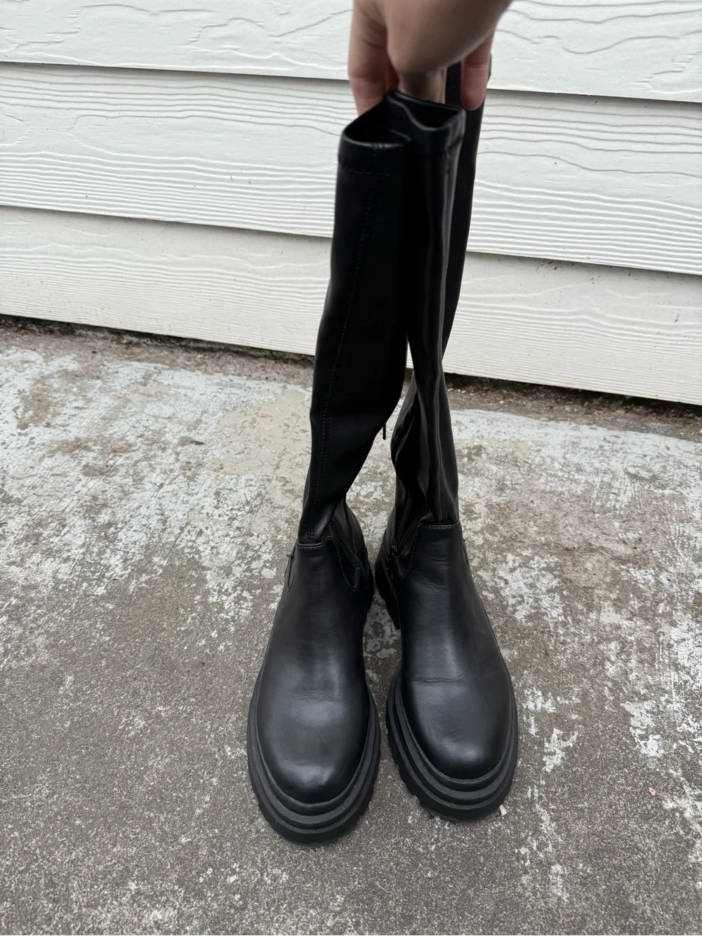 ALDO Black Platform Knee-High Boots
